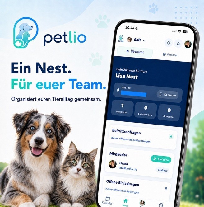 Marketingmotiv zum gemeinsamen Petlio-Nest